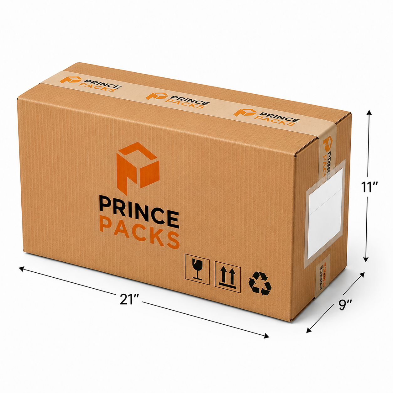 Large Cardboard Boxes for Packing & Shipping | Prince Packs | 21 x 9x 11Inch