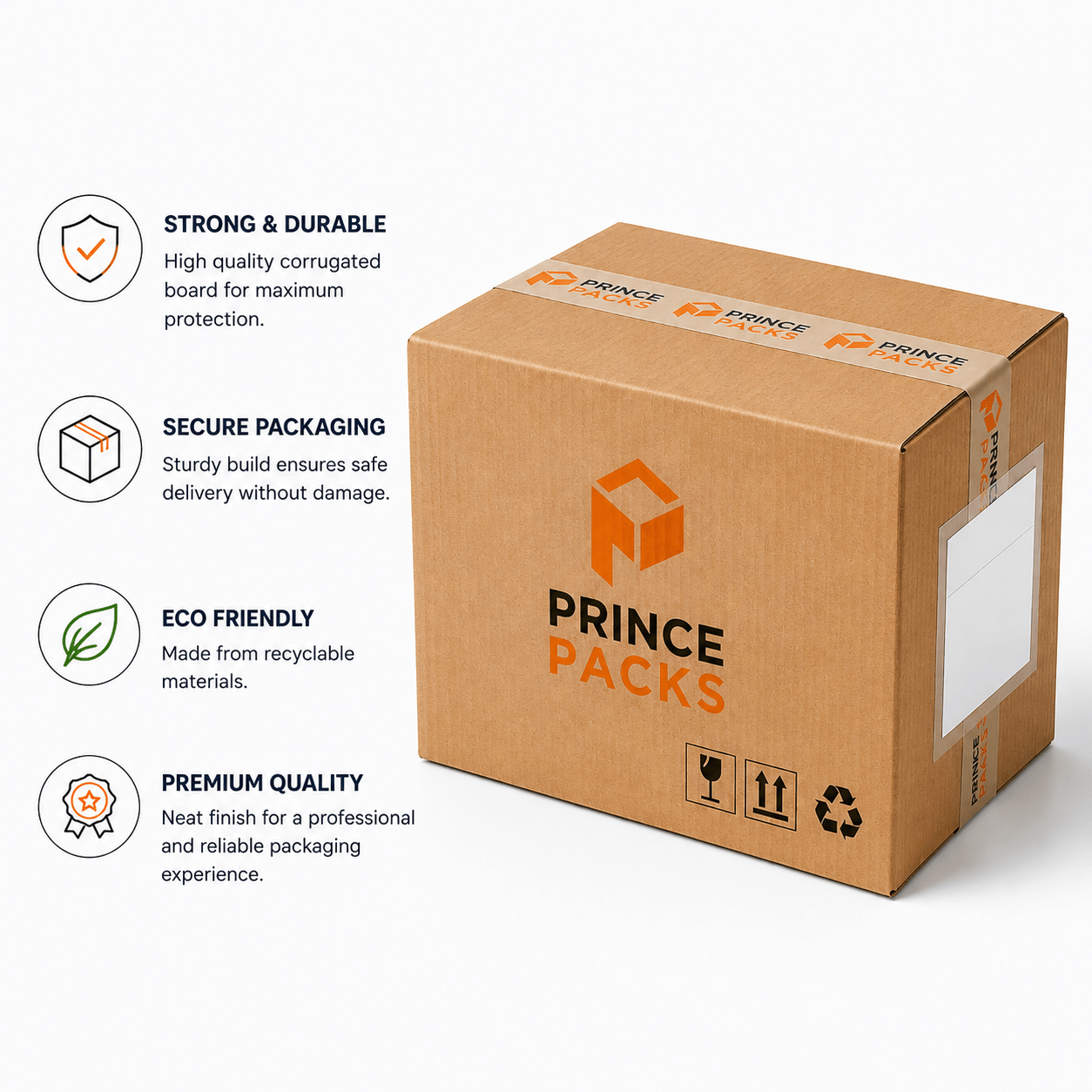 Large Cardboard Boxes for Packing & Shipping | Prince Packs | 20 x 20 x 20 Inch - Image 3